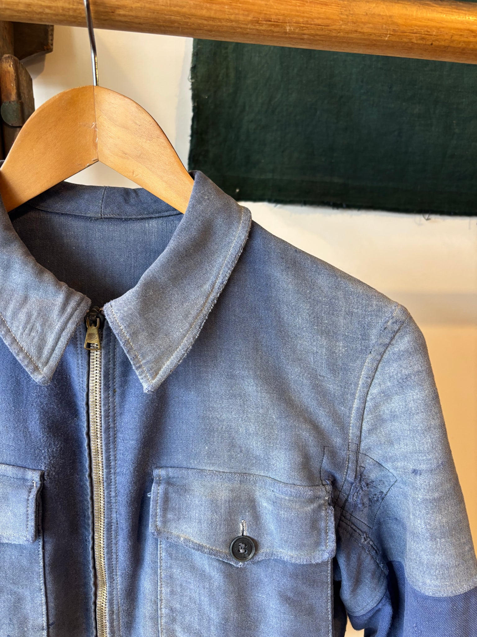 40s-50s Moleskin French Cyclist Jacket - XS