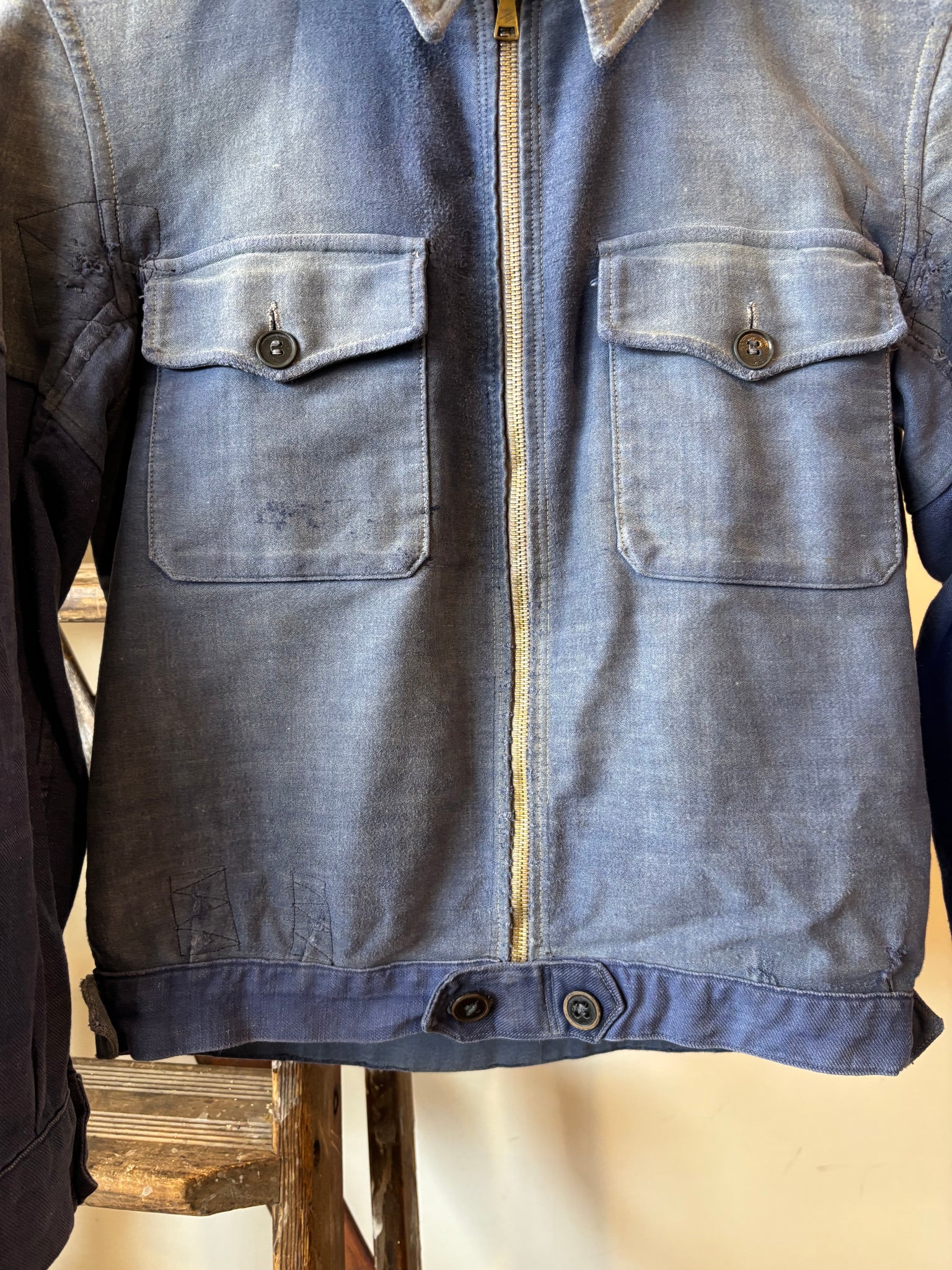 40s-50s Moleskin French Cyclist Jacket - XS