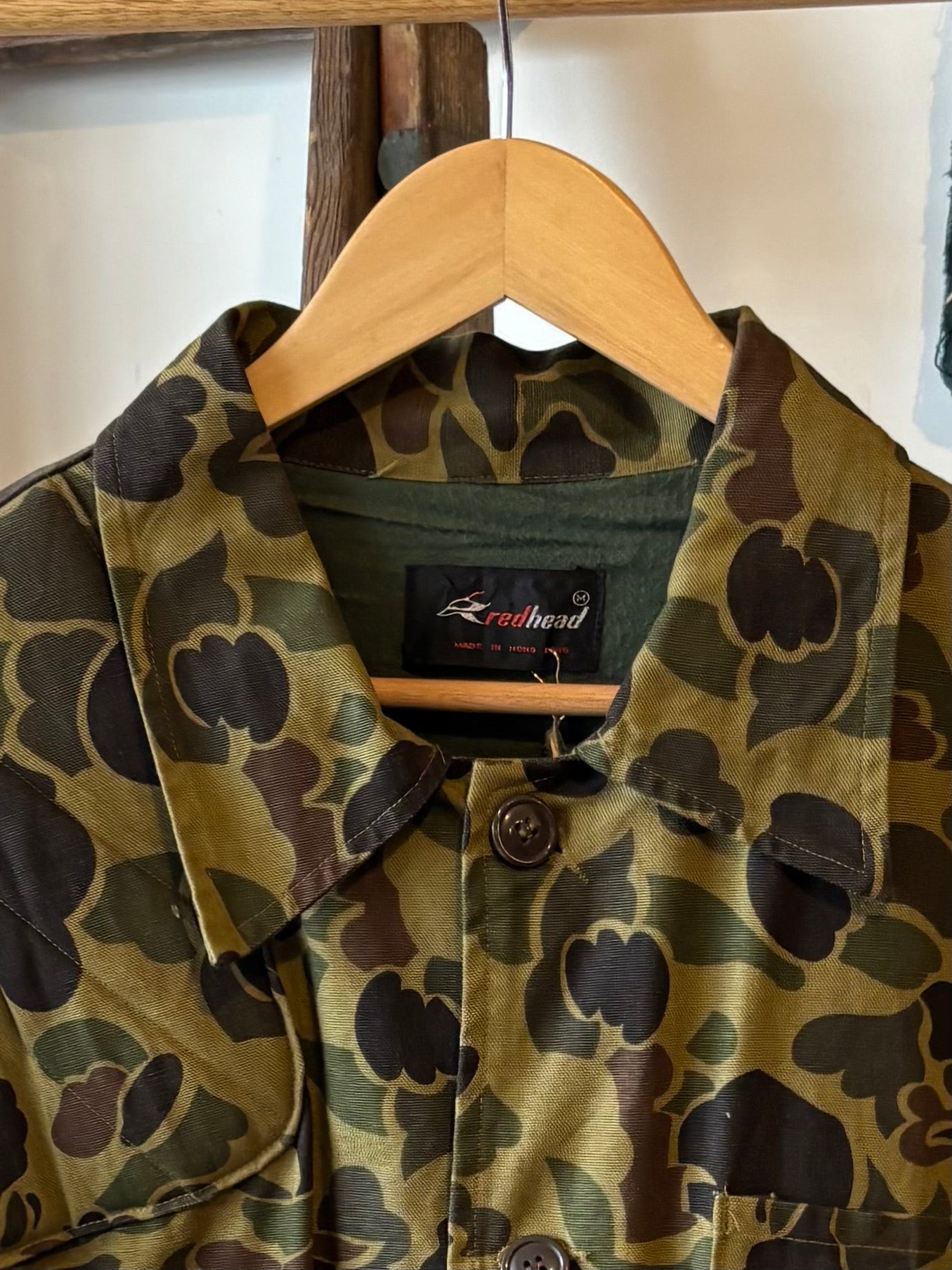 80s Red Head Duck Camo Hunting Jacket - L