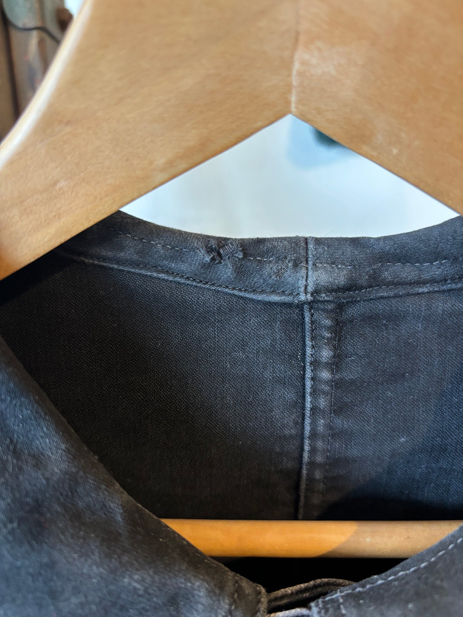 50s Black Moleskin French Chore Jacket - S