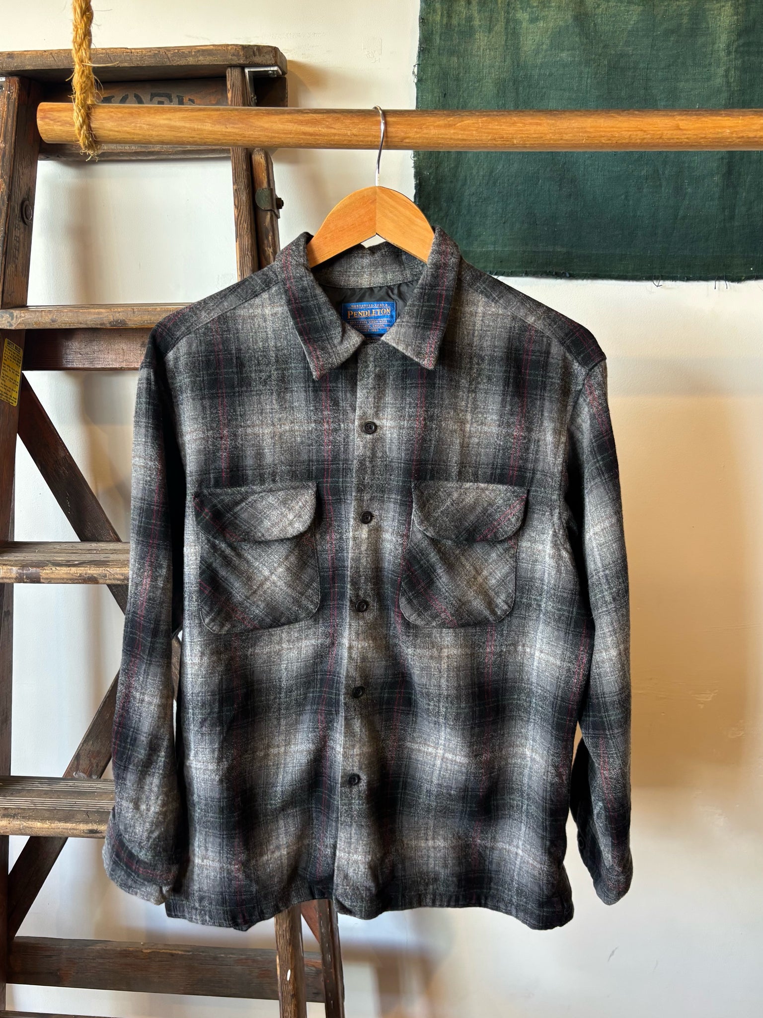 Pendleton Grey/Red Checked Shirt - M