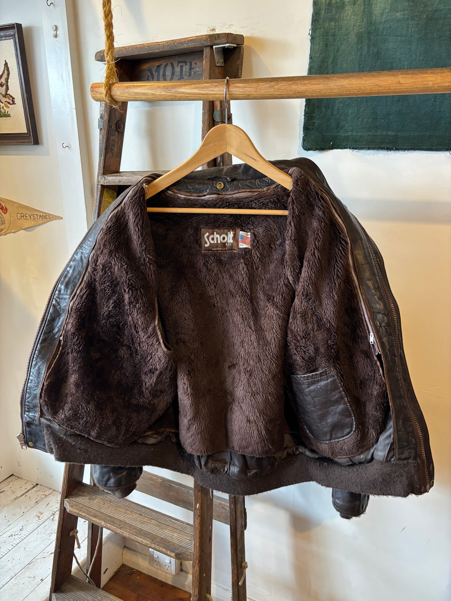 Schott BrownLeather Flight Jacket - XL