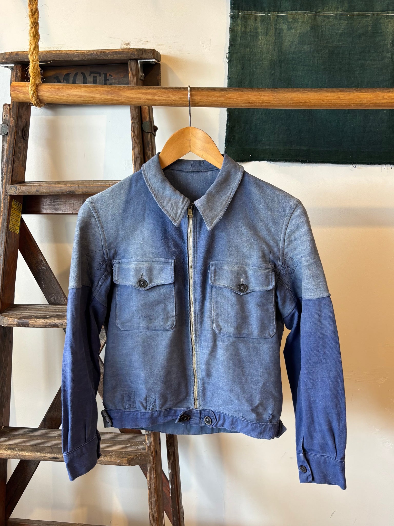 40s-50s Moleskin French Cyclist Jacket - XS