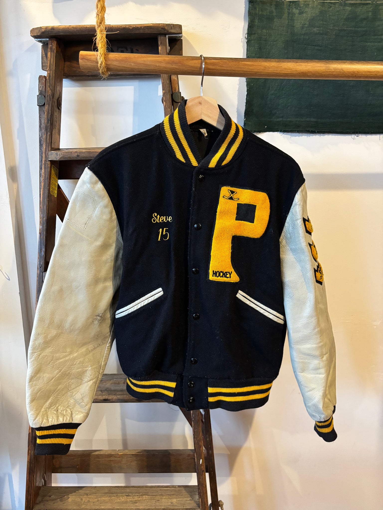 60s 70s Penn Hockey Varsity Jacket - L