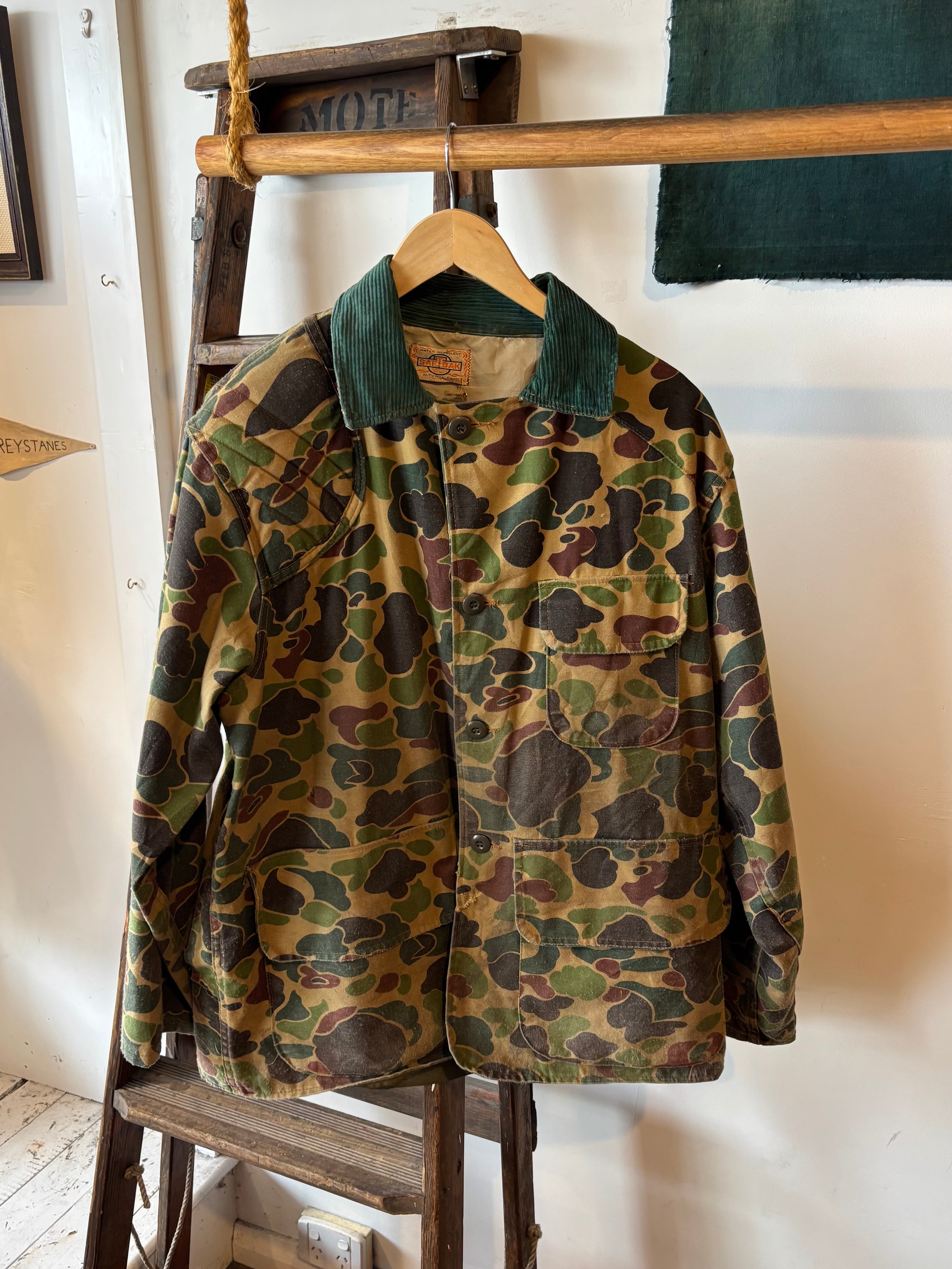 ジャケット・アウター 70s Saftbak Duck Camo Hunting Jacket Vintage 70s SafTbak Duck Camo Hunting Jacket Green Brown