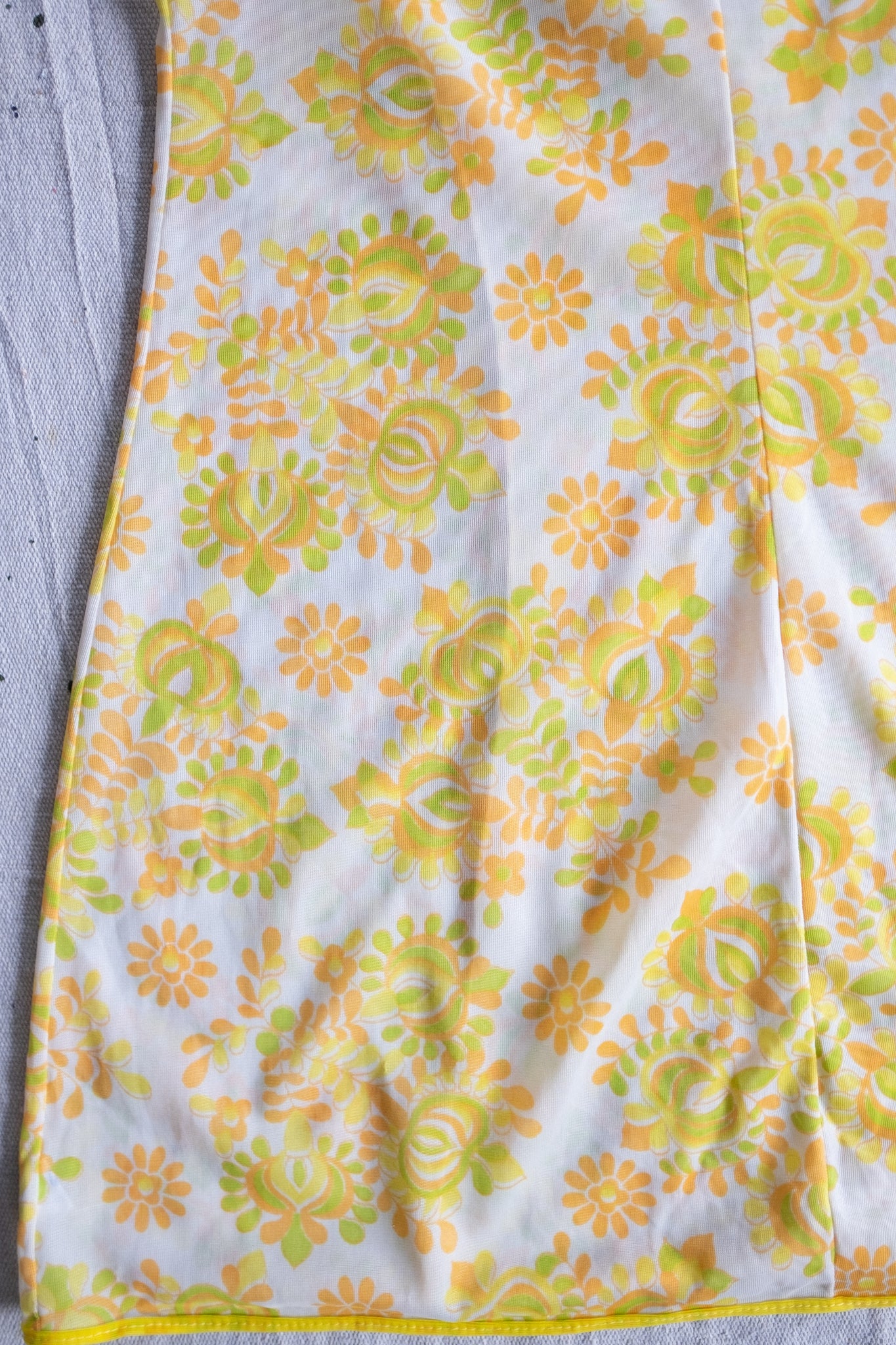 Vintage Short Slip in Yellow Spring Floral Print
