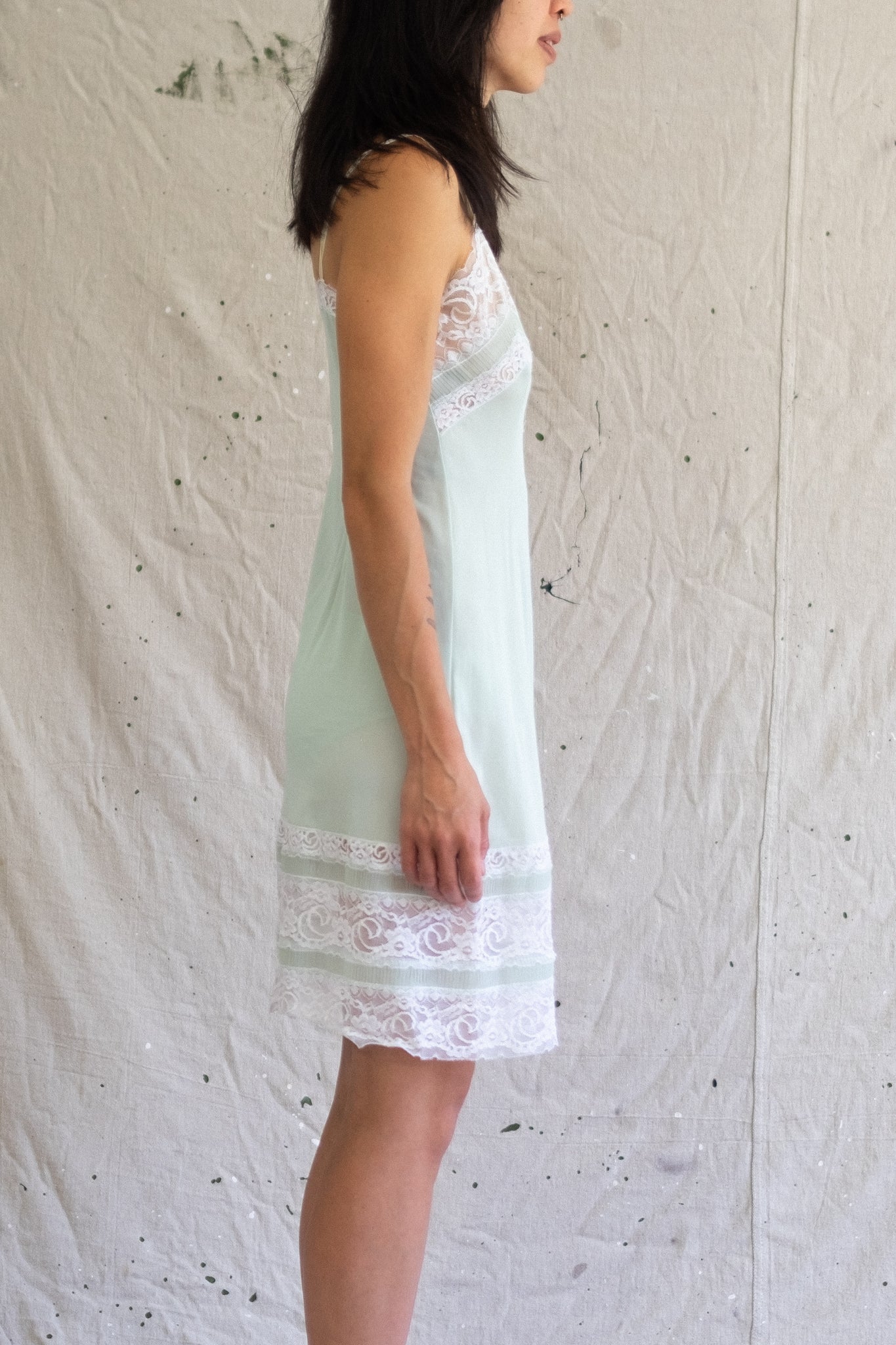 Vintage Green Slip - S Yesterday Store Vintage Green Slip - S Yesterday Store