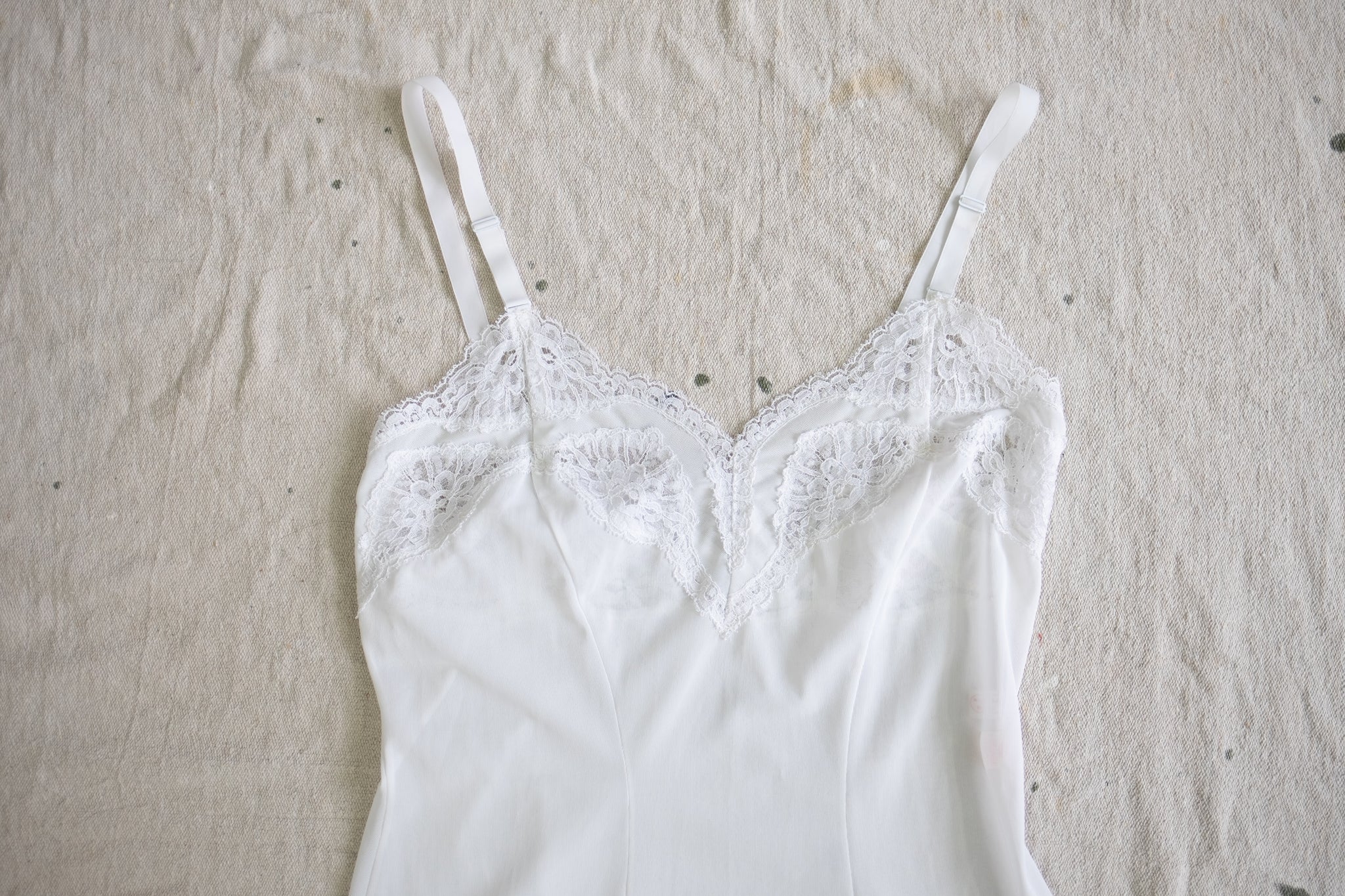 Vintage Pretty White Slip - XS