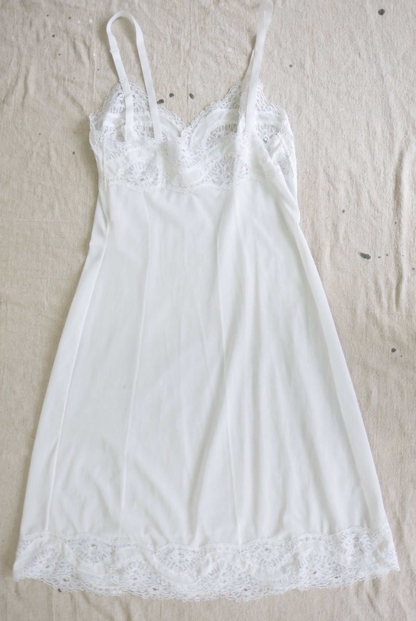 Vintage Pretty White Slip - XS