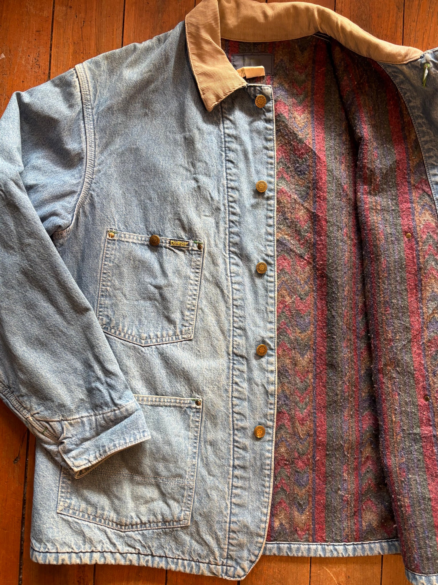 Oshkosh Denim Blanket Lined Chore Jacket - XL