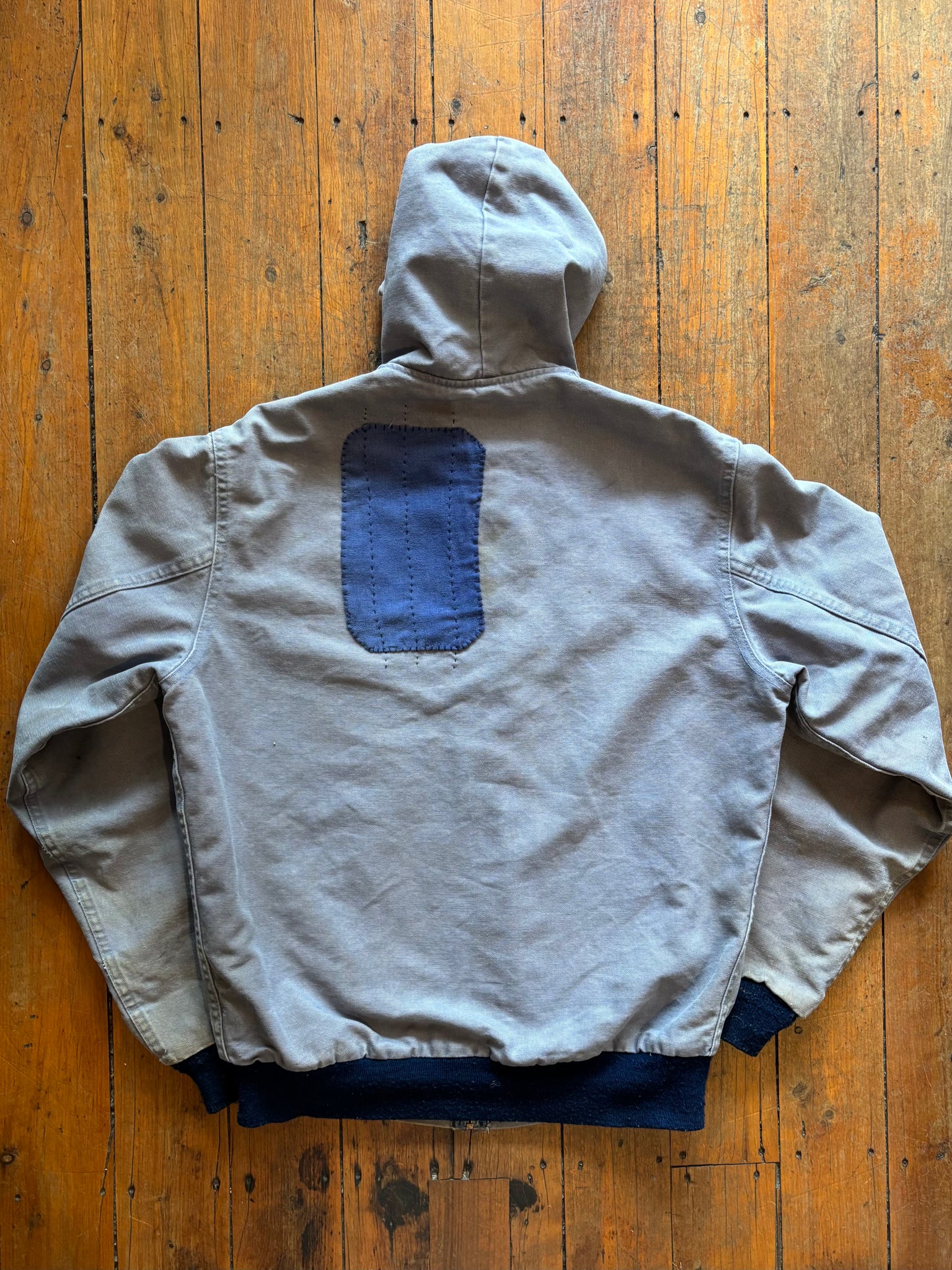 80s Carhartt Hooded Jacket in Steel Blue - M