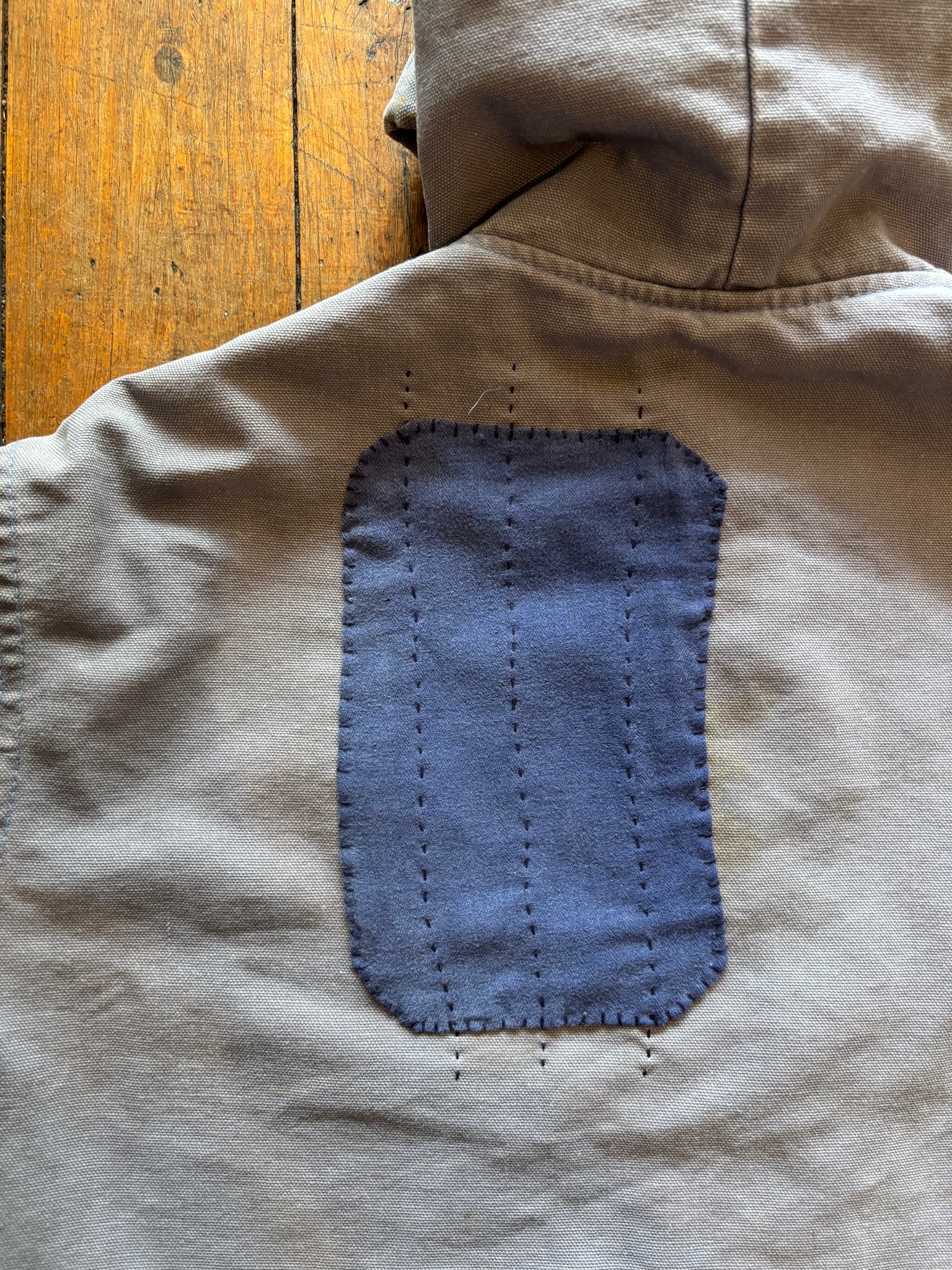 80s Carhartt Hooded Jacket in Steel Blue - M